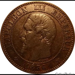 2 Centimes Napoléon III Tête Nue 1856 W