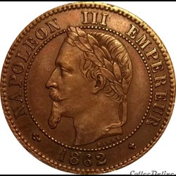 2 Centimes Napoléon III Tête Laurée Buste Définitif 1862 petit bb
