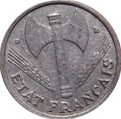 50 centimes Francisque, légère 1944 Beaumont-Le-Roger F.196/4