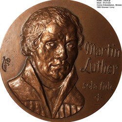 Médaille : Martin LUTHER sola fide