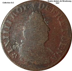 Quatre deniers de Strasbourg 1697