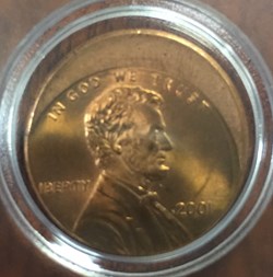 2001 P OFF CENTER STRIKE 1 CENT