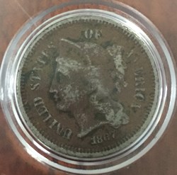 1867 NICKEL 3 CENT