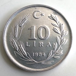 1984 lira 10 Aluminium