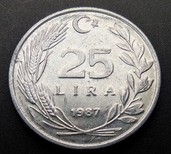 1987 lira 25 Aluminium