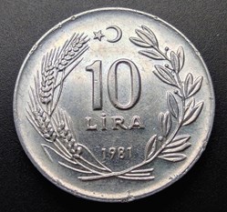 1981 lira 10 Aluminium