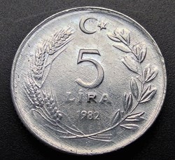 1982 lira 5 Aluminium