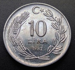 1982 lira 10 Aluminium