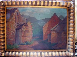 Coll. Suzanne Catteau Aquarelle Maisons rouges