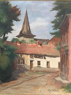 Aquarelle Eglise de Maurage la Louvière