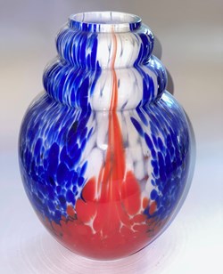 SCALMONT Vase bleu blanc rouge