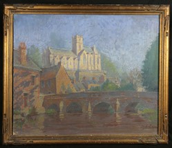 Coll. Suzanne Catteau Huile, Bretagne, Notre Dame de Lamballe