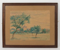 Coll. Suzanne Catteau Aquarelle Prairie
