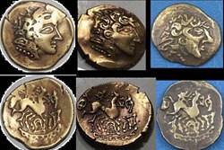 Série de faux statères et quarts à la lyre inversée - Moulage -
