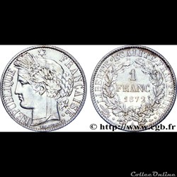 1 franc céres 1872
