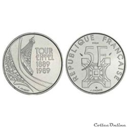 5 francs tour eiffel 1889_1989