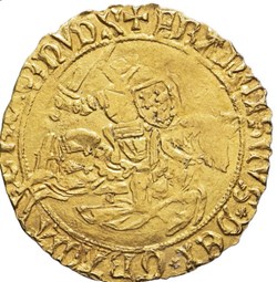 Francois II , Duke of Brittany, FRANC A CHEVAL, Nantes mint.