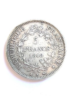 IIE RÉPUBLIQUE, 5 FRANCS HERCULE, 1848 BORDEAUX