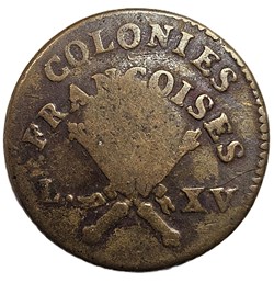 3 SOLS 9 Deniers ou 1/4 d'Escalin - Contremarque RF - Guadeloupe - 1793