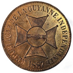 10 Cents - République de la Guyanne Indépendante - "Liberté - Justice" - 1887 - Essai