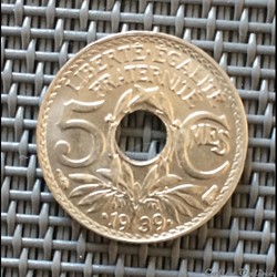 5 centimes 1939 avec point