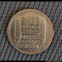 10 francs 1946 B Turin rameaux courts