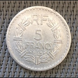 5 francs 1945 Lavrillier (fine)
