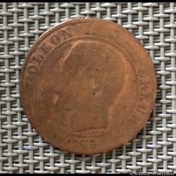 5 centimes 1855 Napoléon III tête nue différent et lettre non identifiée
