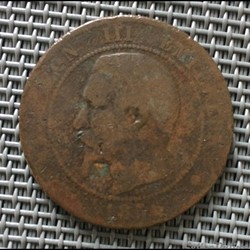 10 centimes 1856 Napoléon III tête nue lettre non identifiée