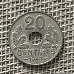 20 centimes 1942 état francais