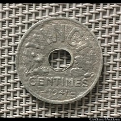 20 centimes 1941 VINGT état francais striures fines