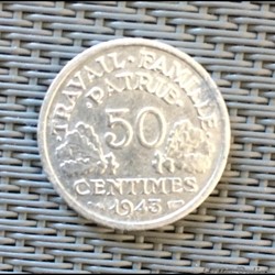 50 centimes 1943 Bazor légère