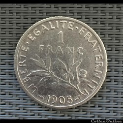 1 franc 1905 semeuse
