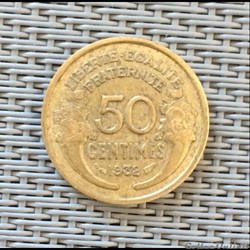 50 centimes 1932 Morlon (9 et 2 fermés)