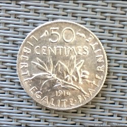50 centimes 1916 Semeuse