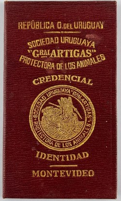 Credential of the Sociedad Uruguaya Protectora de Animales belonging to José Batlle y Ordóñez