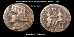 [S.73.9] Tétradrachme Pacorus II