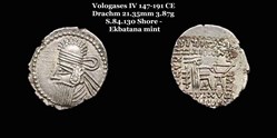 [S.84.130] Drachme Vologases IV