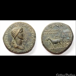 Agrippine l'ancienne - Sesterce - SPQR MEMORIAE AGRIPPINAE