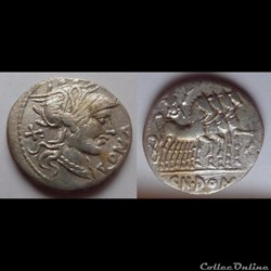 Domitius Ahenobarbus - denier -quadrige