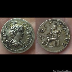 Geta - Denier hybride revers PVDICITIA AVG
