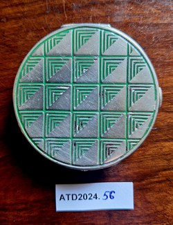 ATD2024.56 Montre à poudre à chevrons verts et argent