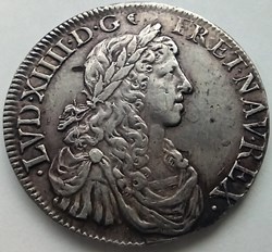 Louis XIV 1/2 Ecu buste juvénile 1er type sans mascaron 1662B