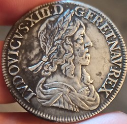 Louis XIII 1/2 Ecu deuxième poinçon Warin