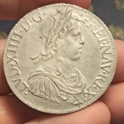 Louis XIV Ecu mèche longue 1652S