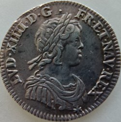 Louis XIV 1/12 Ecu Mèche courte 1644A