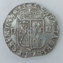 Louis XIV 1/4 écu Navarre 1649 O