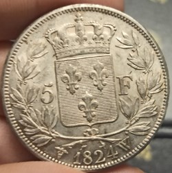 5 Francs Louis XVIII tête nue 1824W