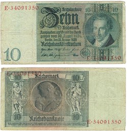Allemagne 10 Reichsmark, 1929