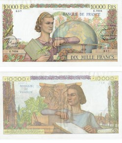 10 000 francs génie Français type 1954 "étude"